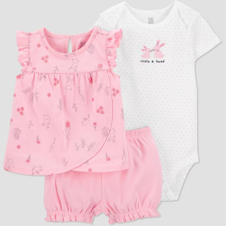 Carter's Just One You® Baby Girls' Bunny Top & Bottom Set - Pink | Target