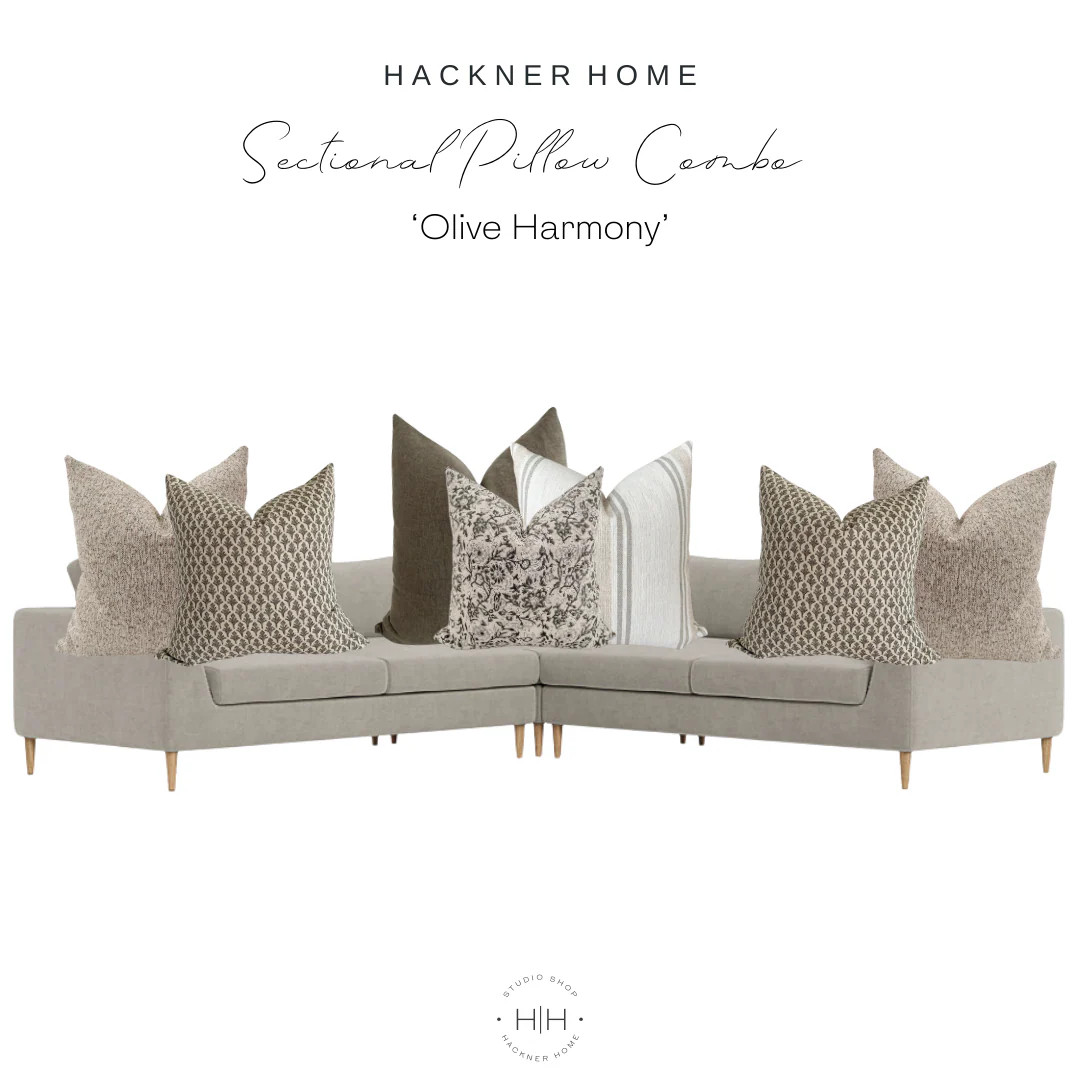Sectional Sofa Pillow Combo 'Olive Harmony' | Hackner Home (US)