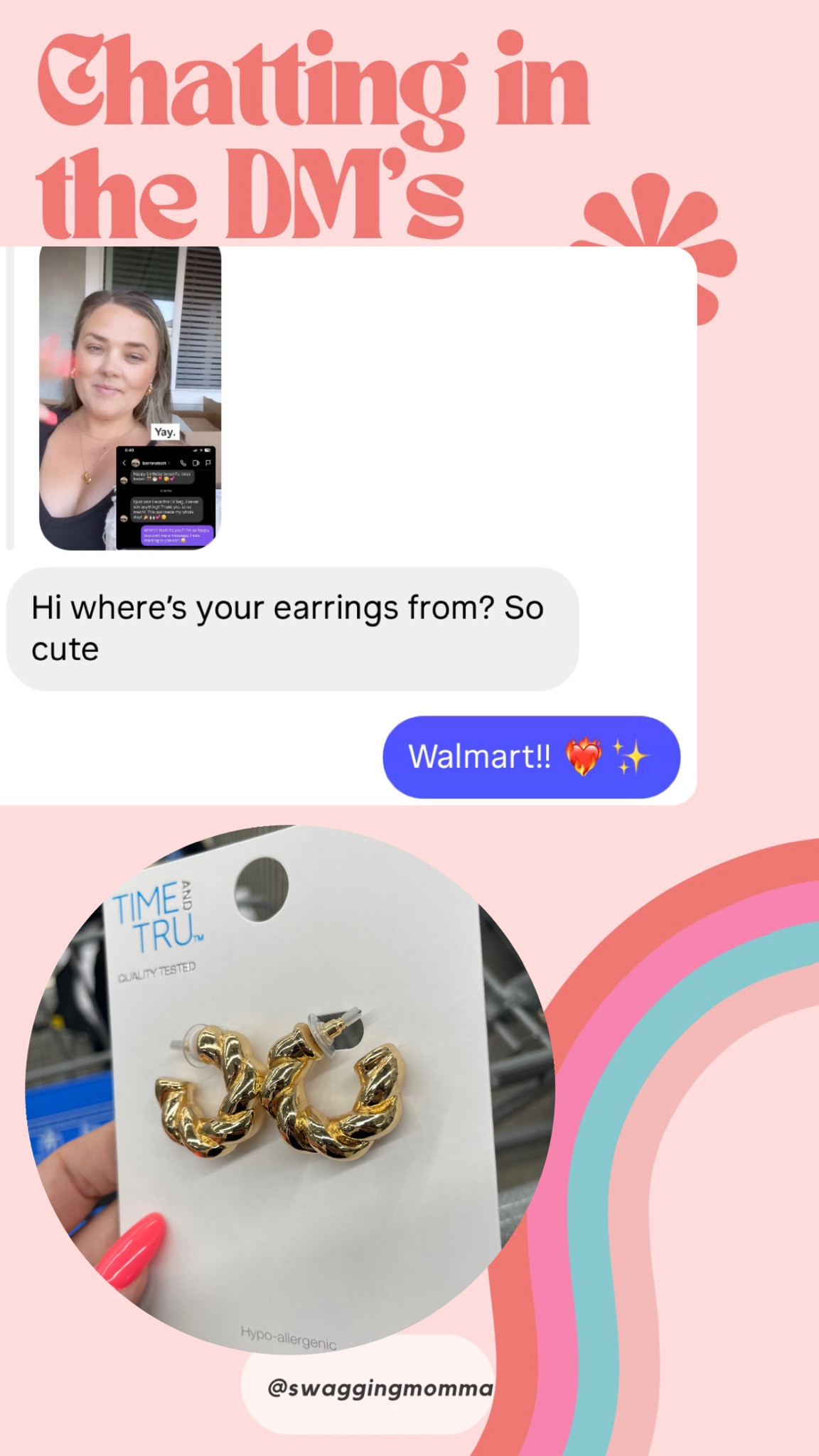 I have a few pairs of Walmart earrings and let me tell you they do not disappoint! I have very sensitive ears and they do not irritate my ears since they’re hypo-allergenic ✨🔗