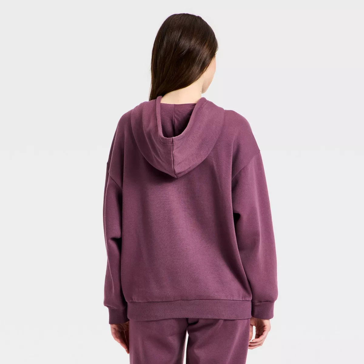 Women's Fleece Hoodie Sweatshirt - JoyLab™ Plum Purple M | Target