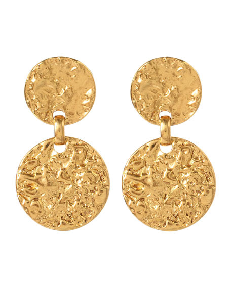 Textured Disc Drop Earrings | Neiman Marcus