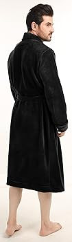 NY Threads Luxurious Mens Shawl Collar Fleece Bathrobe, Spa Robe | Amazon (US)
