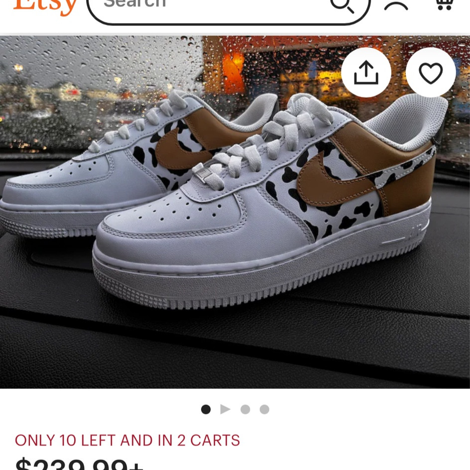 Neutral, tennis shoes. Cow print.

#LTKshoecrush