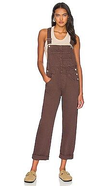 Free People Ziggy Denim Overall in Mocha from Revolve.com | Revolve Clothing (Global)