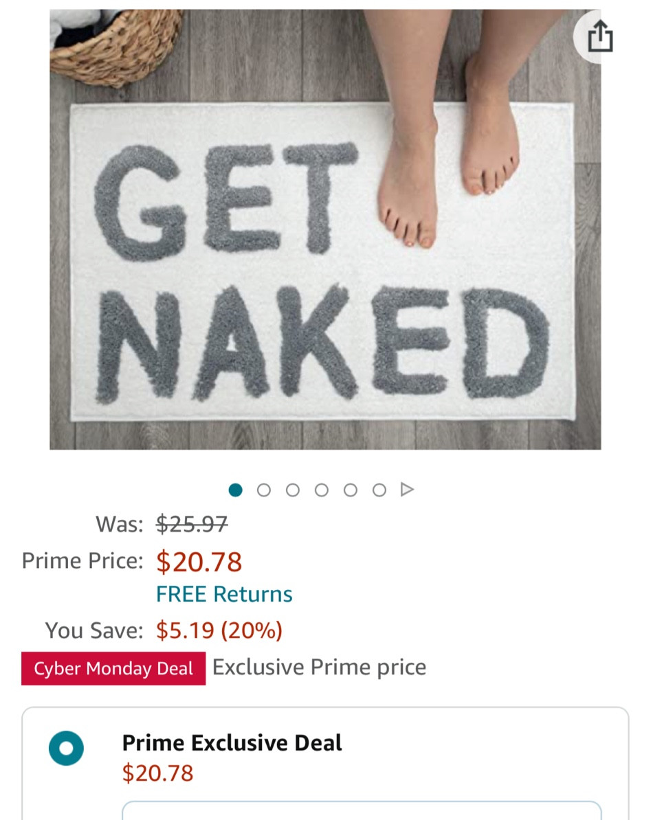Bath Mat Cyber week deal! 
Get naked 

#LTKCyberweek #LTKsalealert #LTKhome