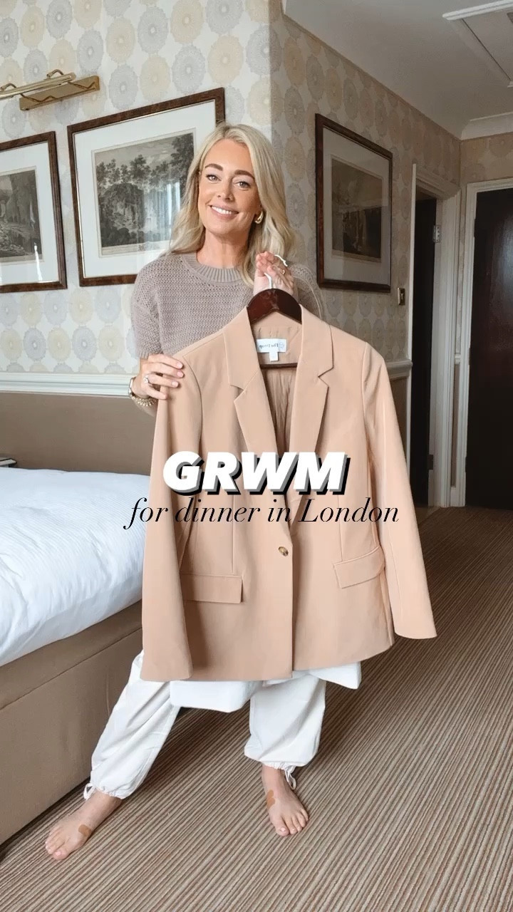 GRWM for dinner in London // wearing a small in everything & it all fits tts // sized up one full size in sandals, heels fit tts 

Cargo pants, tailored dress, outfits for London, London outfit ideas, summer outfits, crochet top, knit top, tan blazer, blazer, neutral outfit, dinner outfit, vacation outfit 

#LTKSeasonal #LTKFind #LTKstyletip