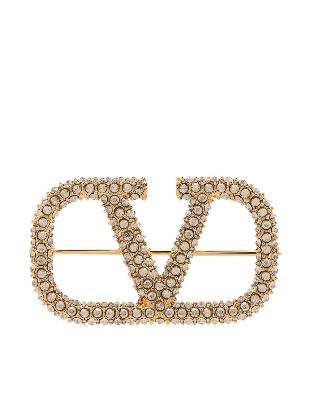 crystal-embellished VLogo brooch | Farfetch (CA)