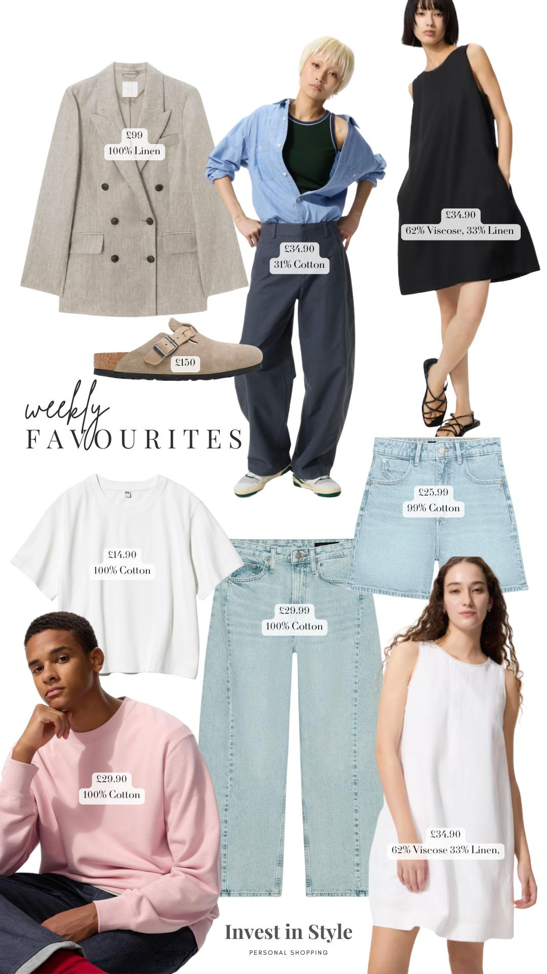 Weekly Favourites!

Linen Blazer, Black Linen Blend Dress, White Linen Blend Dress, Cotton T-Shirt, Pink Sweatshirt, Light Wash Jeans, Birkinstocks, Neutral Summer Basics, Capsule Wardrobe Staples, Affordable Fashion Finds, Casual Everyday Style, Minimal Outfit Ideas, High Street Fashion

#LTKuk #LTKsummer #LTKeurope
