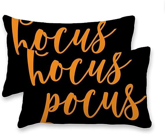 Yilooom Decorative Lumbar Pillow Covers Cases Set, Pack of 2 Canvas Hocus Pocus Halloween Rectang... | Amazon (US)