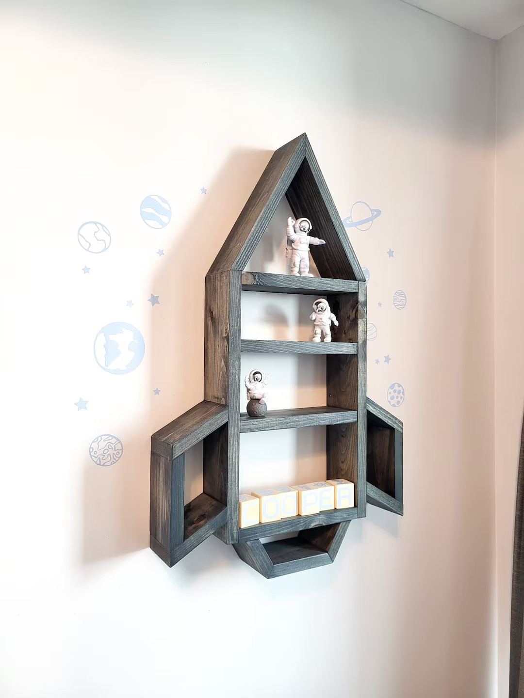 Wood Spaceship Wall Shelf - Rocketship - Space Nursery Decor - Nursery Art - Home Decor - Wall Sh... | Etsy (US)