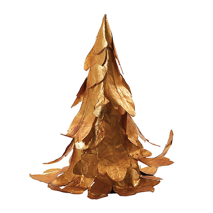 Gold Leaf Holiday Tree & Handmade Festive Decor with Wired Leaves | Ballard Designs, Inc.