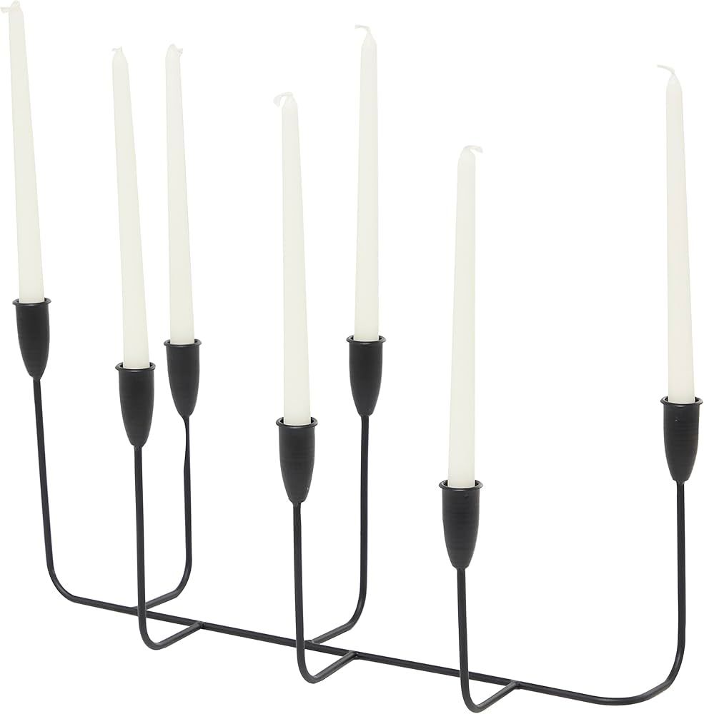 CosmoLiving by Cosmopolitan Metal Tapered 7 Plate Candle Holder, 21" x 8" x 10", Black | Amazon (US)