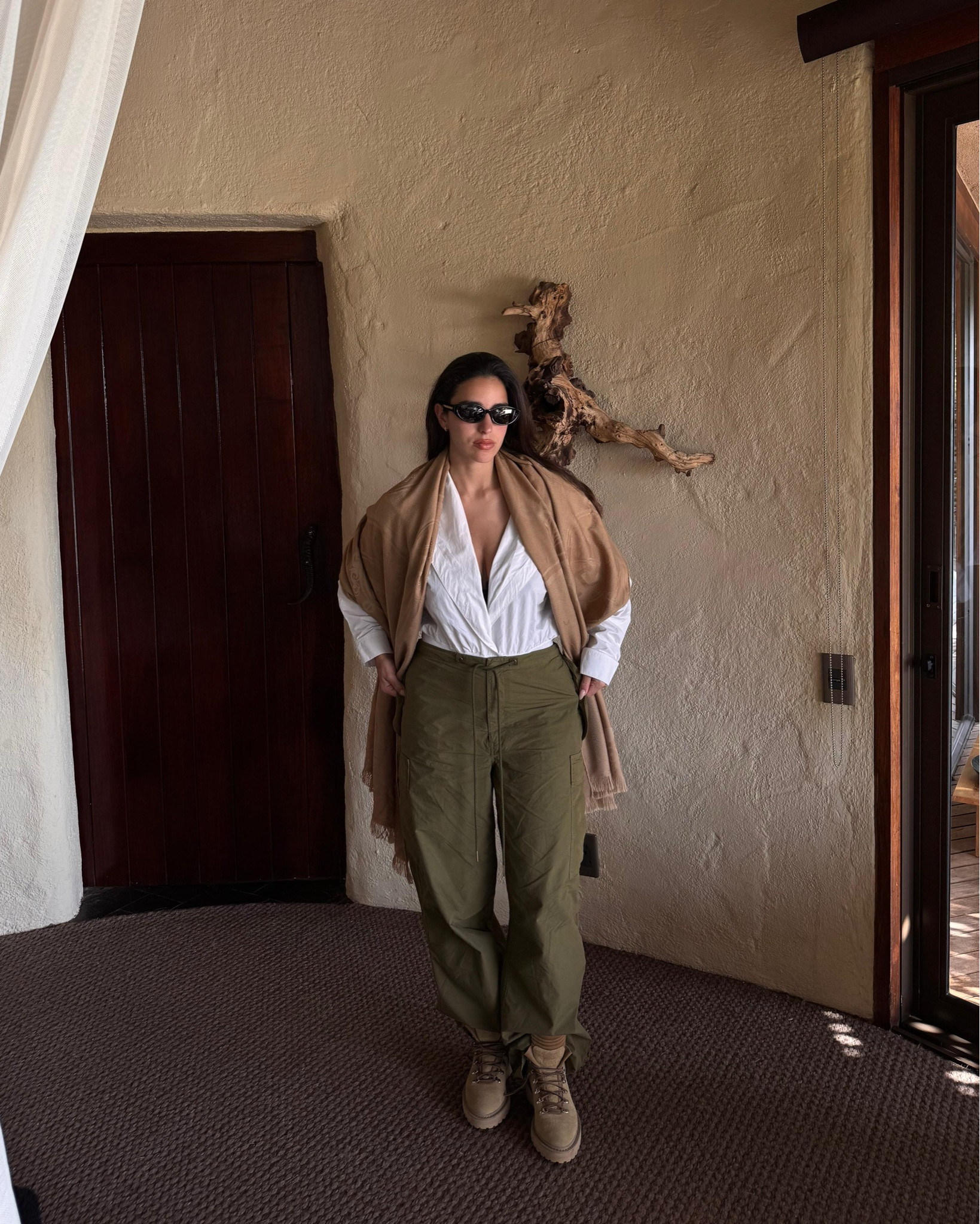 Hermes scarf, Alaia hooded bodysuit, cargo trousers, Diemme boots 

#LTKuk #LTKsummer #LTKtravel