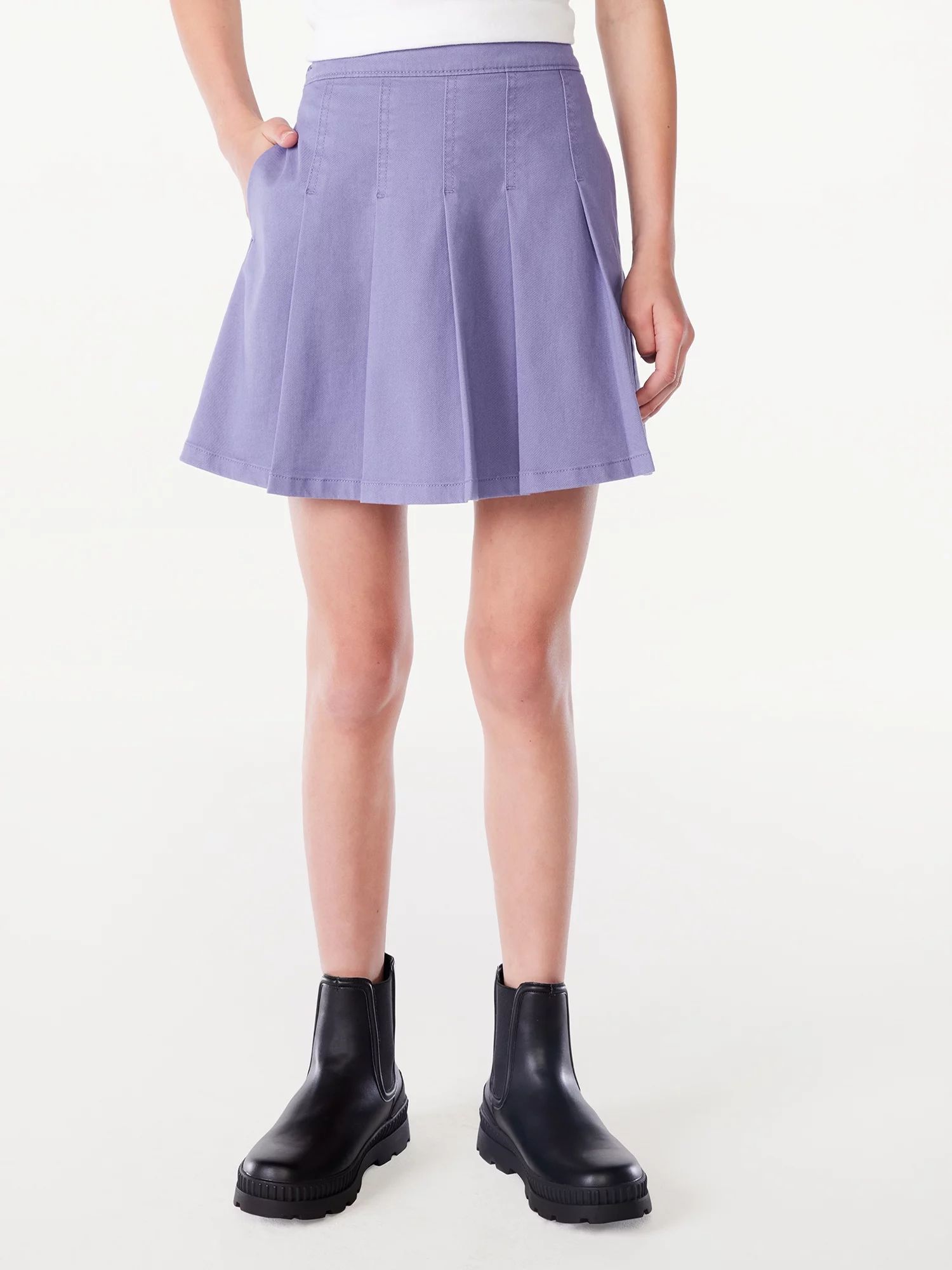 Free Assembly Girls Pleated Skirt, Sizes 4-18 | Walmart (US)