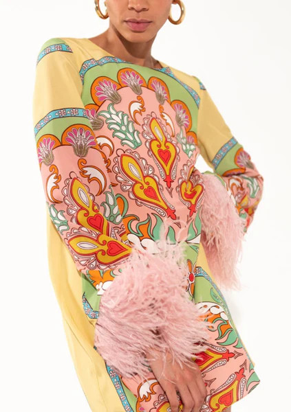 Cocoa Crepe Mini Dress in Selene Yellow | Over The Moon