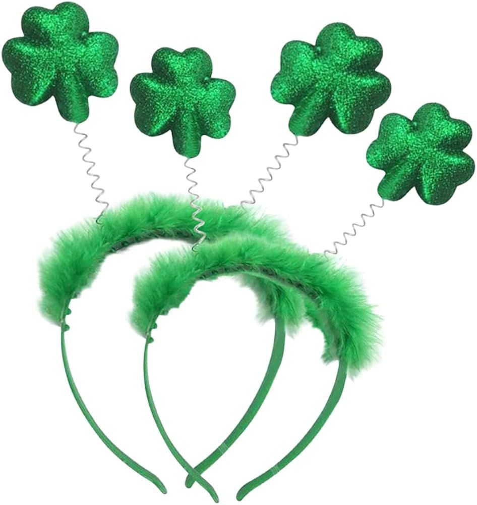 SUNNYPRO St Patricks Day Costume Accessories Shamrock Green Headband | Amazon (US)