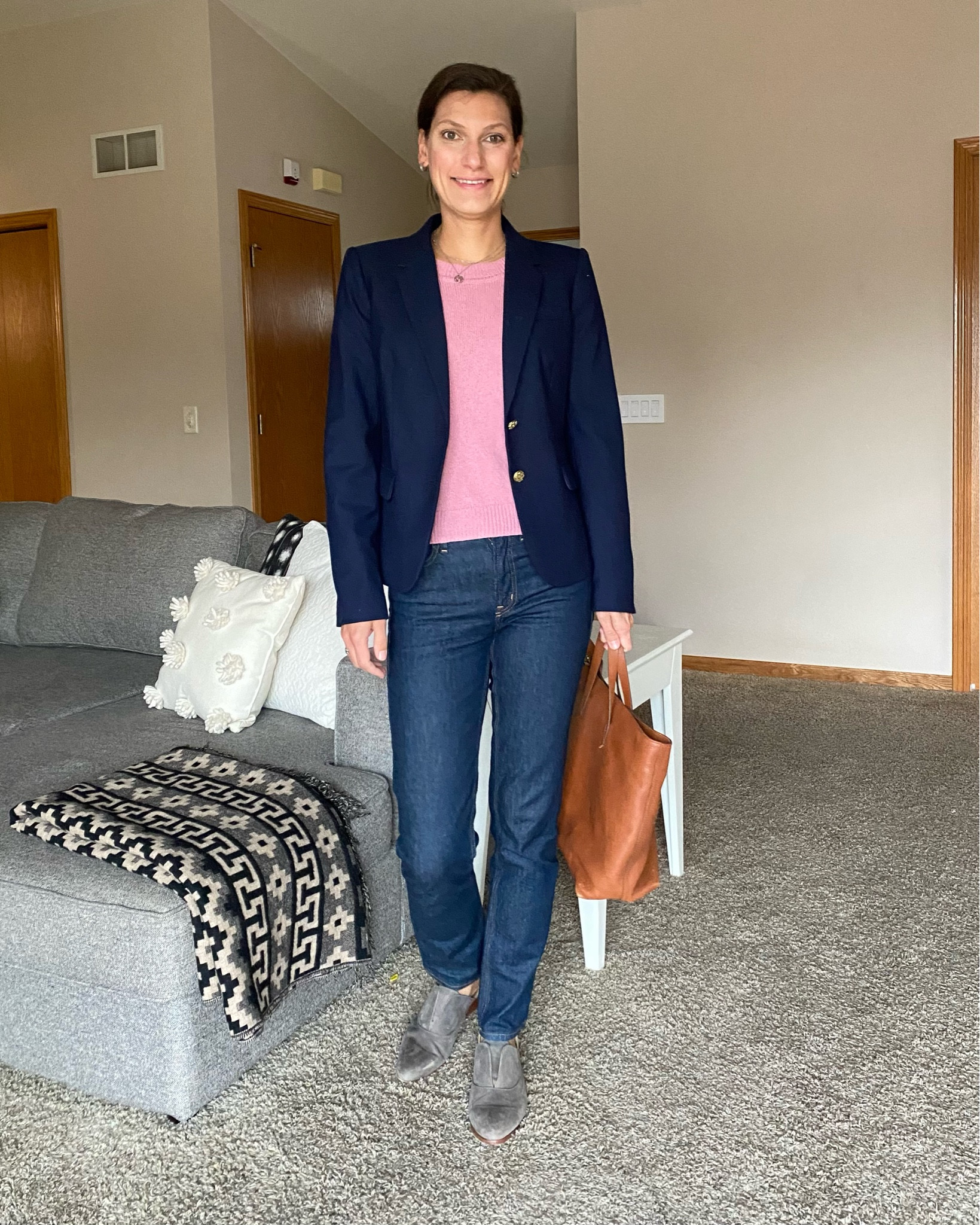 Midweek work outfit. Love pairing nach with rose for early fall. Of course paired with one of my favorite oxfords which are such a great style for work. 

#LTKSale #LTKSeasonal