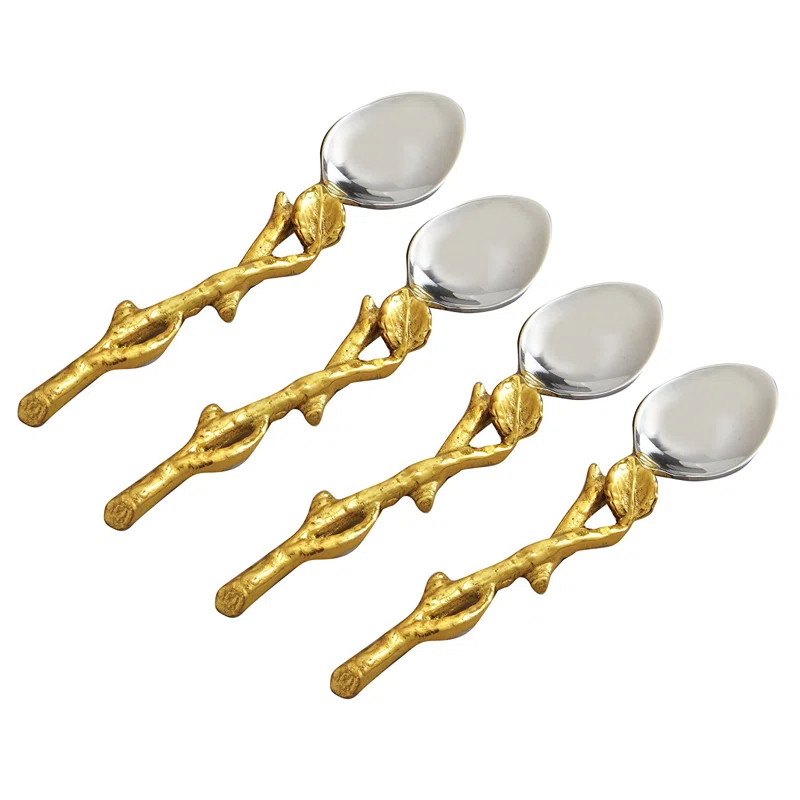 Alexandria Gilt Leaf Place Spoon | Wayfair North America