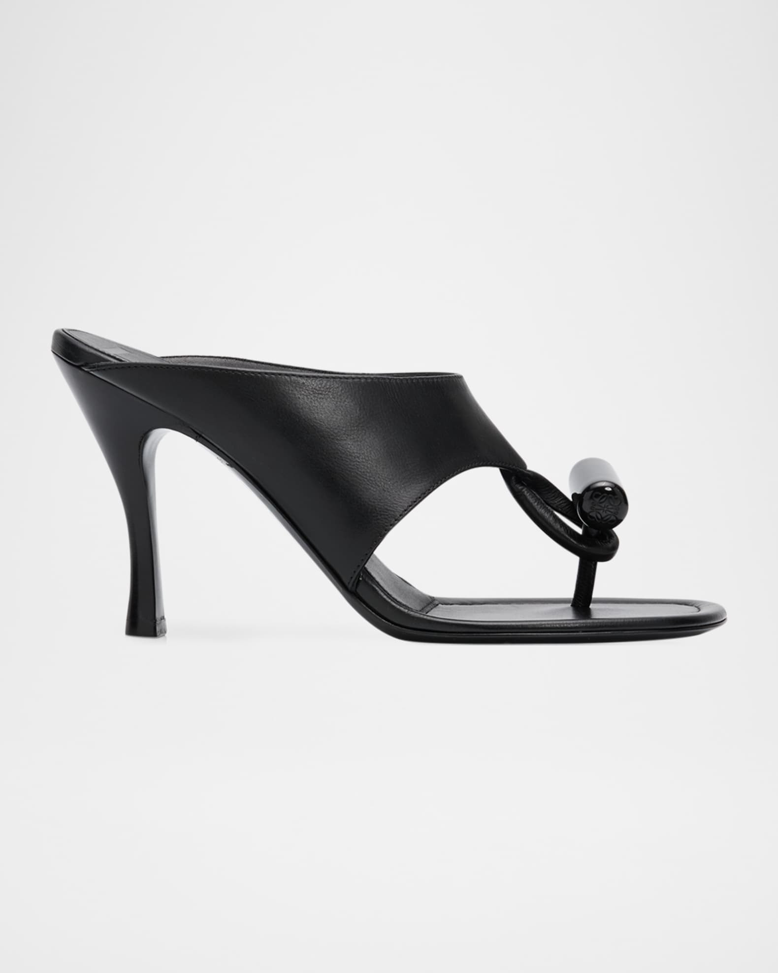 90mm Toggle Leather Thong Sandals | Neiman Marcus