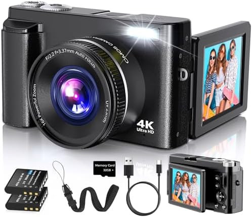 4K Digital Camera for Photography Autofocus, 2026 Latest 48MP Vlogging Camera for YouTube with SD... | Amazon (US)