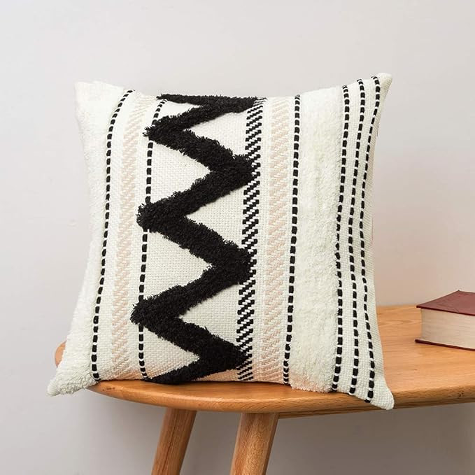18x18 Pillow Covers Morocco Throw Pillows Cover for Couch Bed, Boho Tufted Square Decorative Pill... | Amazon (US)