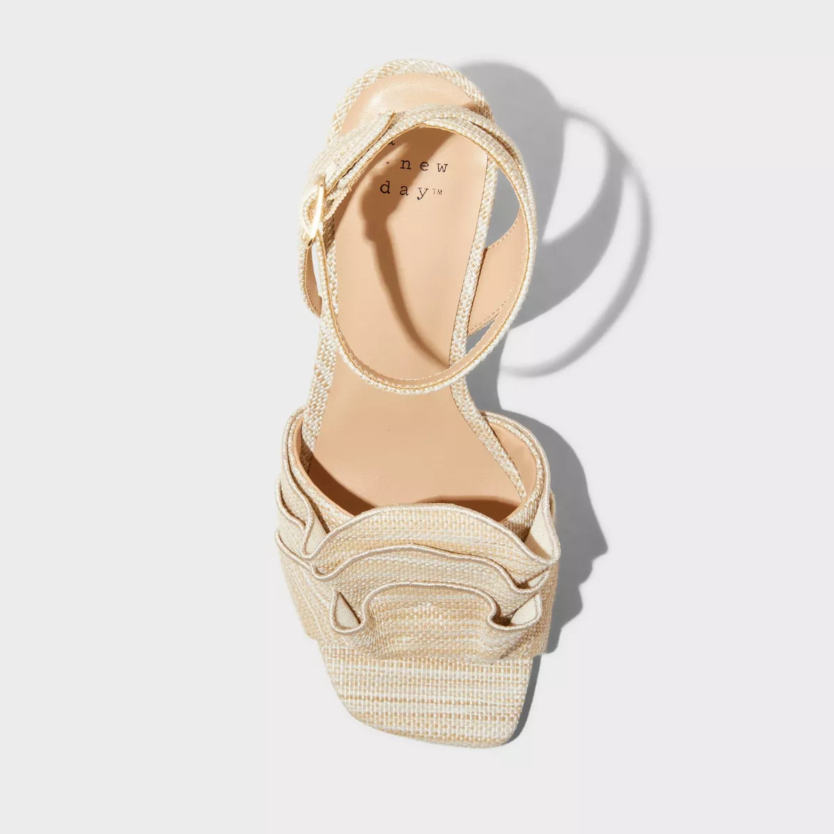 Women's Stassi Raffia Ruffle Heels - A New Day™ Beige | Target