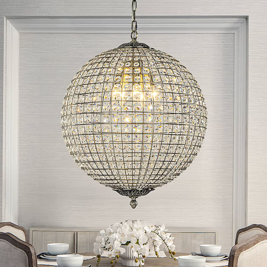 AloaDecor Lighting 5 -Light Antique Gold Vintage Crystal For Use in Bedrooms, Dining Rooms, Foyer... | Lowe's