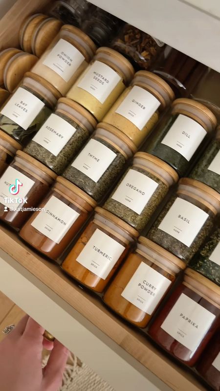 Kat Jamieson shares her spice drawer which is also linked in her Amazon storefront! Home organization, organized, containers, home decor, interiors, kitchen. 

#LTKunder50 #LTKhome #LTKFind