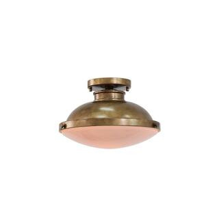 ELK Lighting Alameda 12 in. 1-Light Natural Brass Flush Mount EHD41420 - The Home Depot | The Home Depot