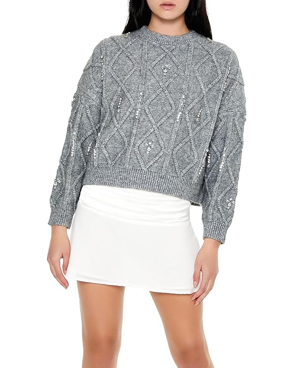 Forever 21 Women's Marled Faux Gem Sweater | Amazon (US)