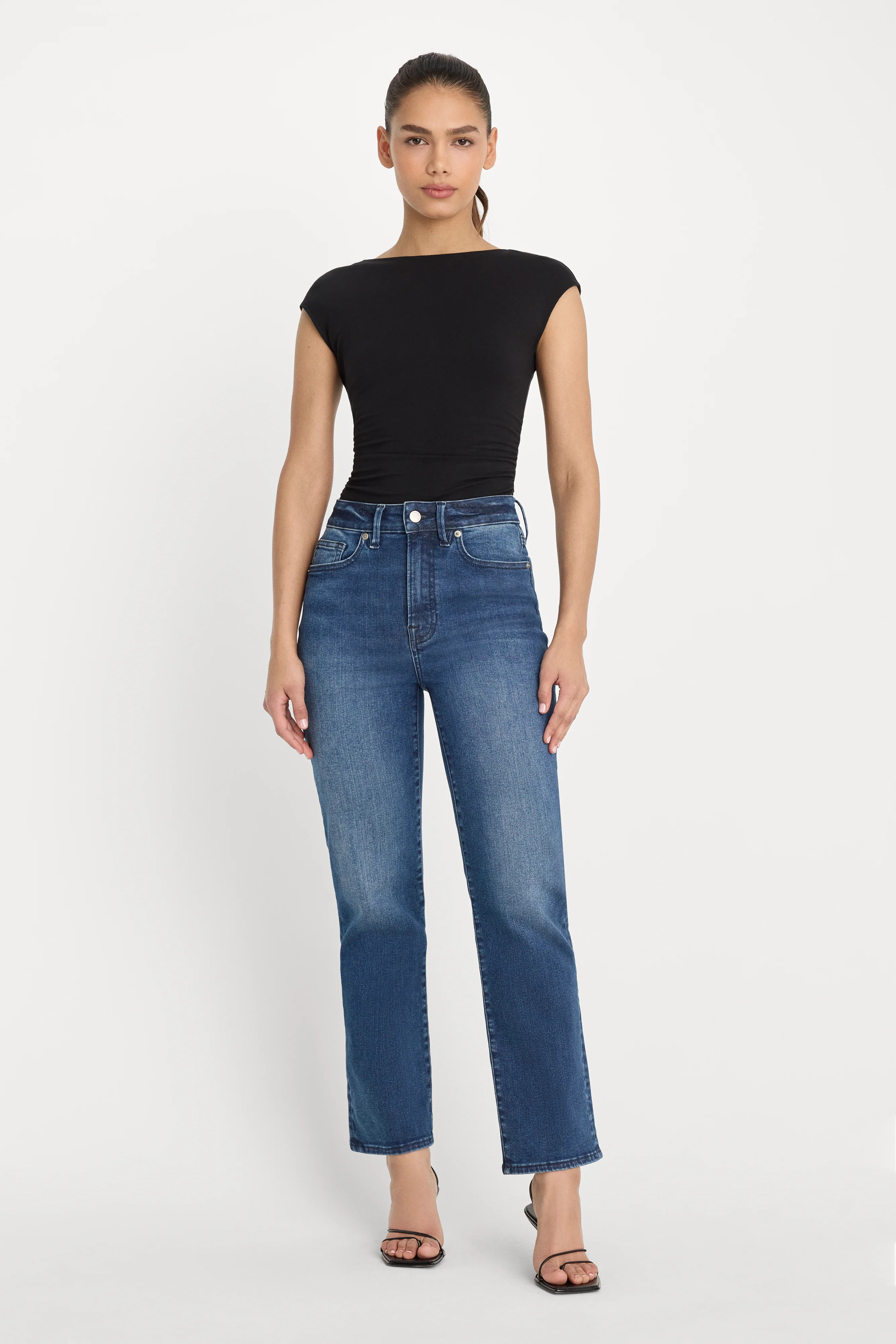 ALWAYS FITS GOOD LEGS STRAIGHT JEANS | INDIGO446 - GOOD AMERICAN | Good American