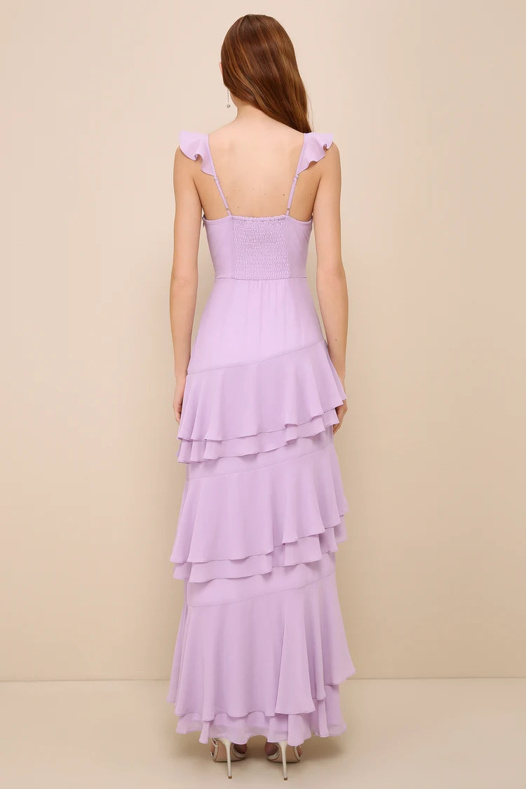 Perfectly Enchanting Lavender Ruffled Tiered Maxi Dress | Lulus