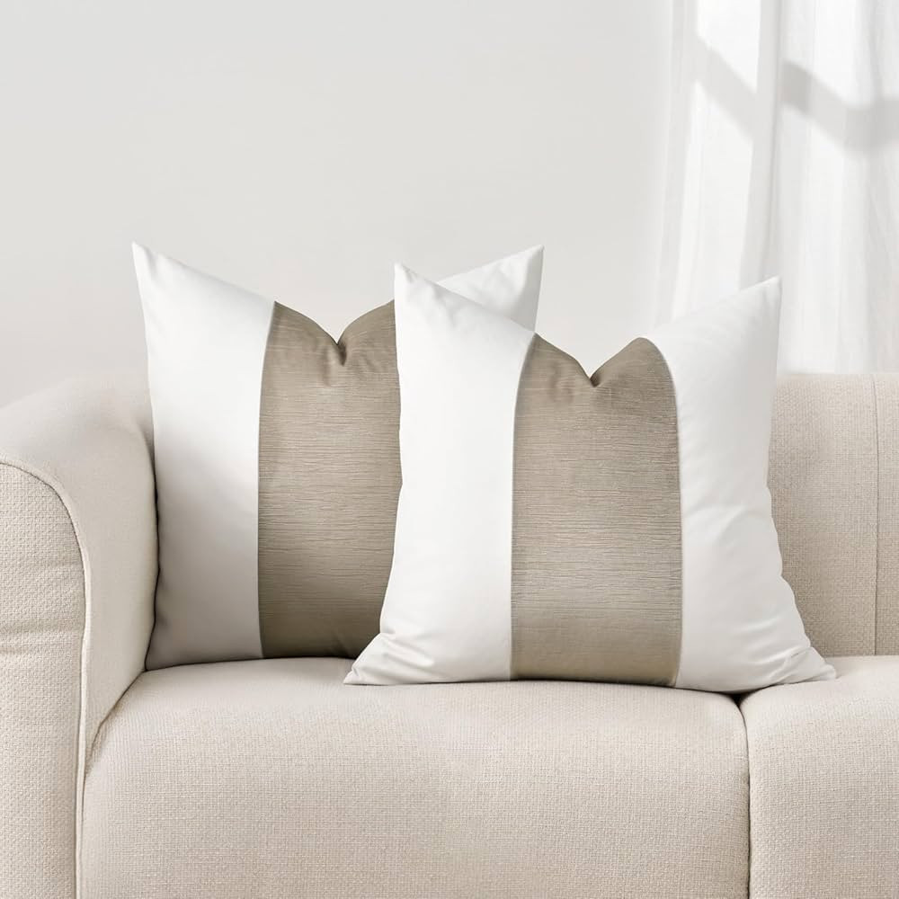 EVERGRACE x Kinsey Walsh Signature Velvet Panel Cotton Pillow Covers Set of 2, Decorative Pillow ... | Amazon (US)