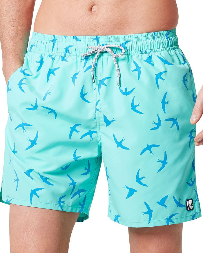 Quick Dry Bird Print Classic Fit Swim Trunks | Bloomingdale's (US)