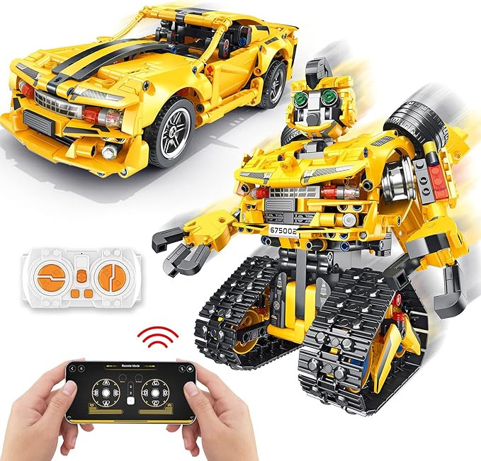 2-in-1 Build a Robot Kit,901 Pieces Remote & APP Controlled Robot or Race Car,Robotic Building Bl... | Amazon (US)