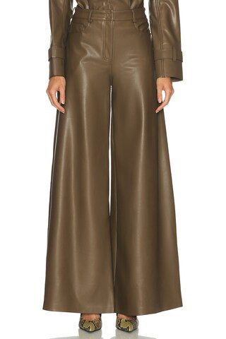 Norma Kamali Elephant Wide Leg Pant in Olive | FWRD 