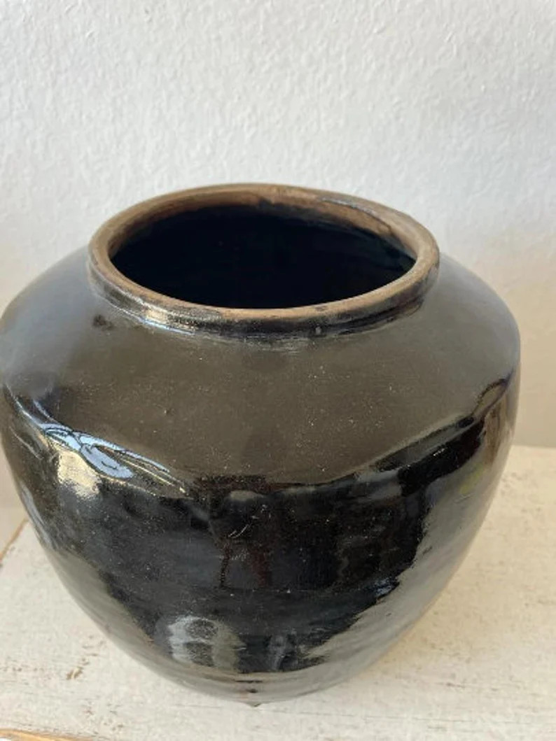 Handmade Black Glazed Vintage Oil Pot multiple Sizes UP TO 22 INCHS - Etsy | Etsy (US)