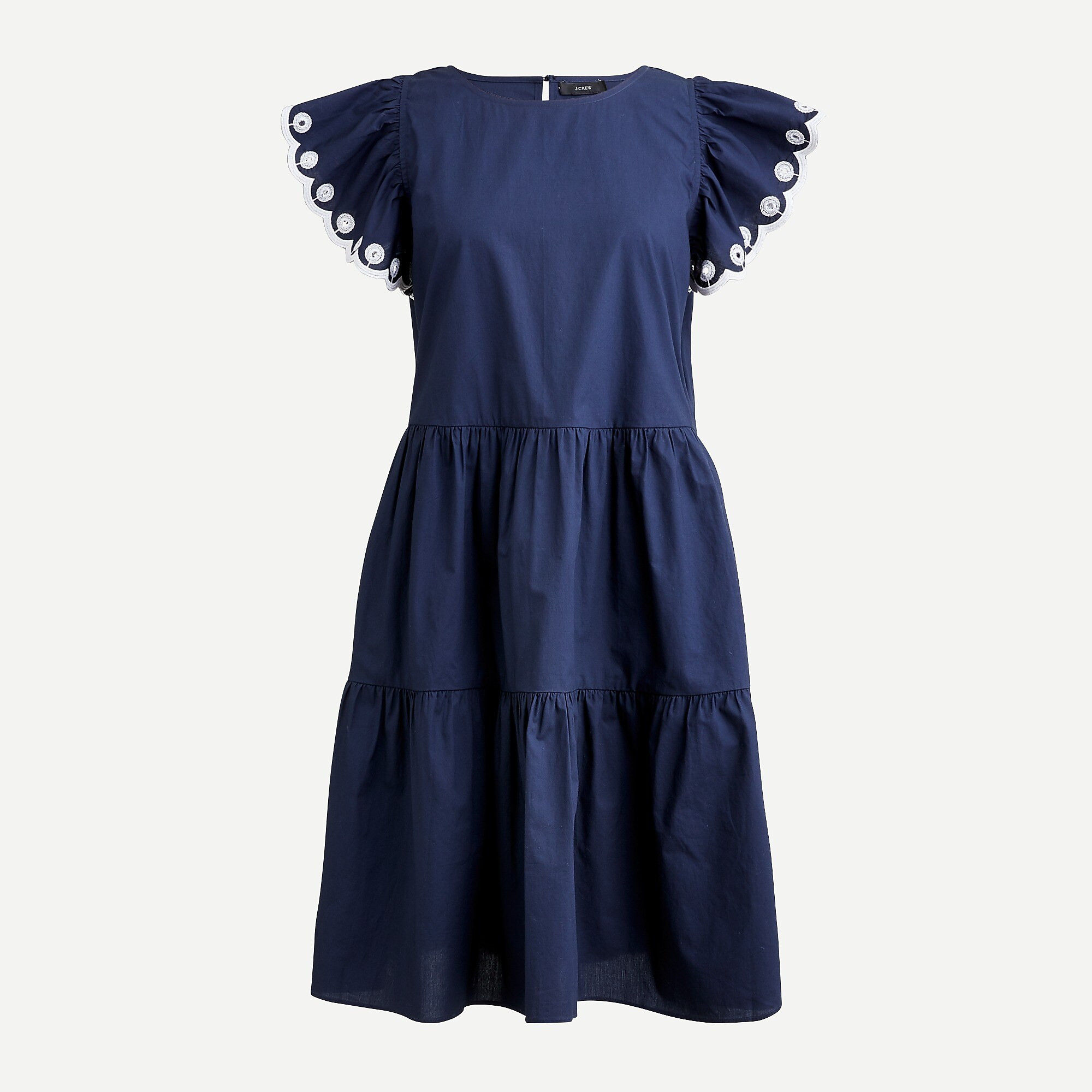 Tiered embroidered ruffle-sleeve dress | J. Crew US