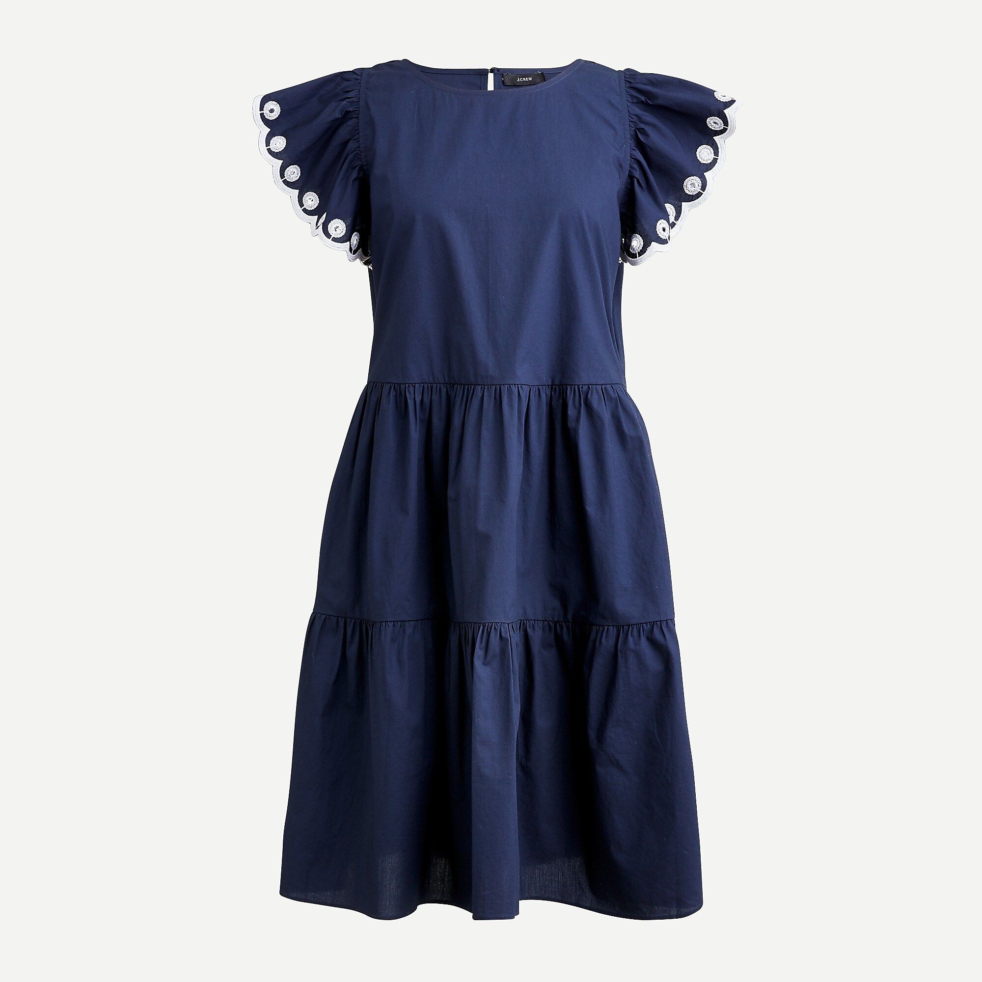 Tiered embroidered ruffle-sleeve dress | J.Crew US