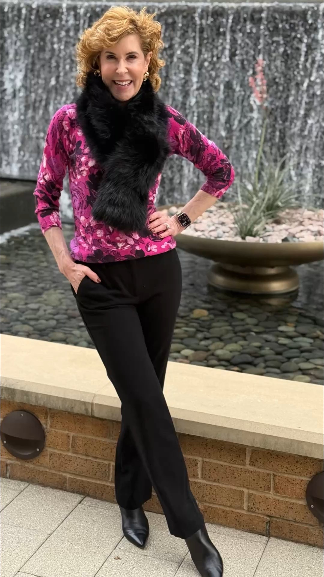 A gorgeous pop of berry cashmere for Black Friday? Yes, please! This cashmere floral sweater is a luxe favorite — and it’s 50% off. I paired it with a soft and cozy faux-fur keyhole stole (25% off with code CYBER25) that instantly adds a little holiday glam. It comes in black and brown faux fur! Sleek black booties (up to 30% off sitewide) polish off the look, and they’re included in Black Friday savings too! An elevated and festive outfit that’s ready for every celebration ahead — and the deals make it even sweeter!

#LTKCyberWeek #LTKSaleAlert #LTKHoliday