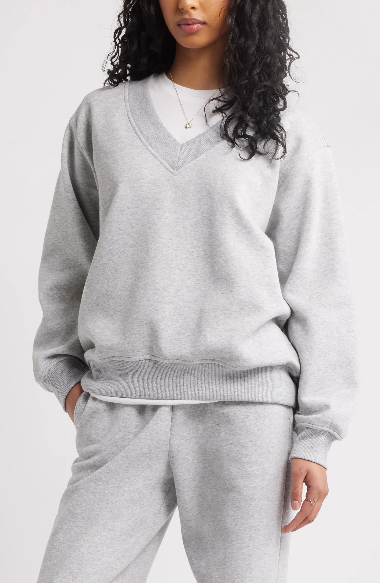 Oversize V-Neck Sweatshirt | Nordstrom