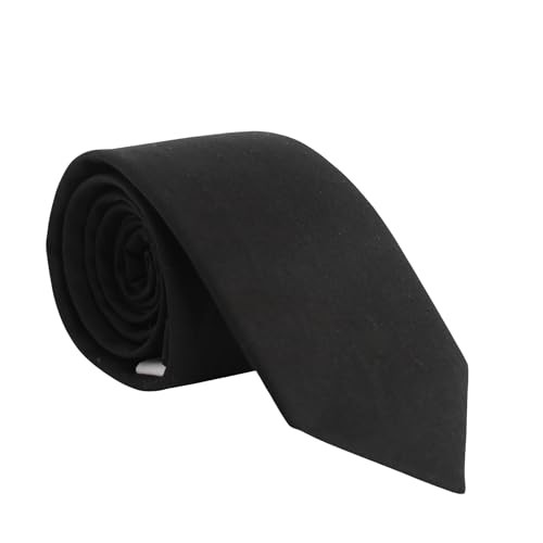 THOM Black Ties for Men - Mens Ties Solid Colors, Great for Gifts, Wedding, Groom - Skinny Black Tie 100 Linen - Mens Tie for Formal & Casual Wear, One Size | Amazon (US)