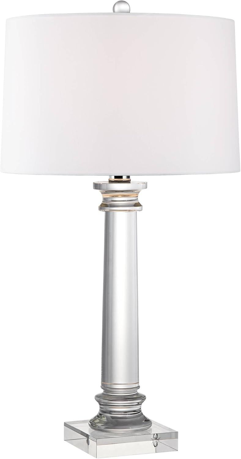 Vienna Full Spectrum Modern Table Lamp 28 1/2" Tall Clear Crystal Column White Drum Shade Decor f... | Amazon (US)