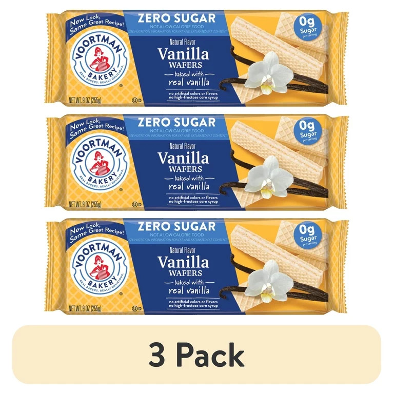 (3 pack) VOORTMAN Bakery Zero Sugar Vanilla Wafer Cookies 9 oz | Walmart (US)