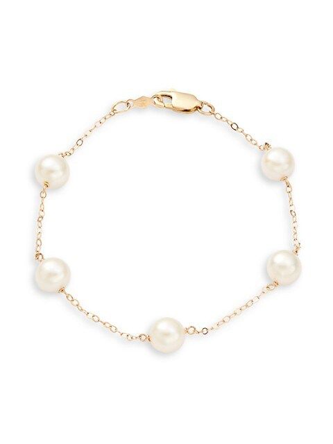 14K Yellow Gold 6-7MM Freshwater Pearl Station Bracelet | Saks Fifth Avenue OFF 5TH