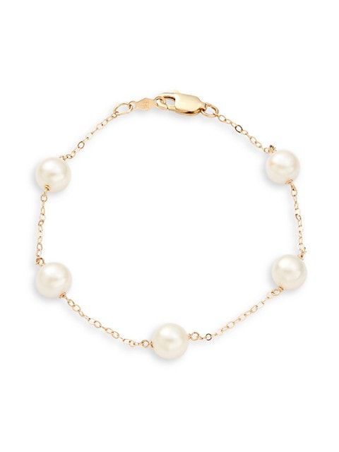 Masako 14K Yellow Gold 6-7MM Freshwater Pearl Station Bracelet on SALE | Saks OFF 5TH | Saks Fifth Avenue OFF 5TH