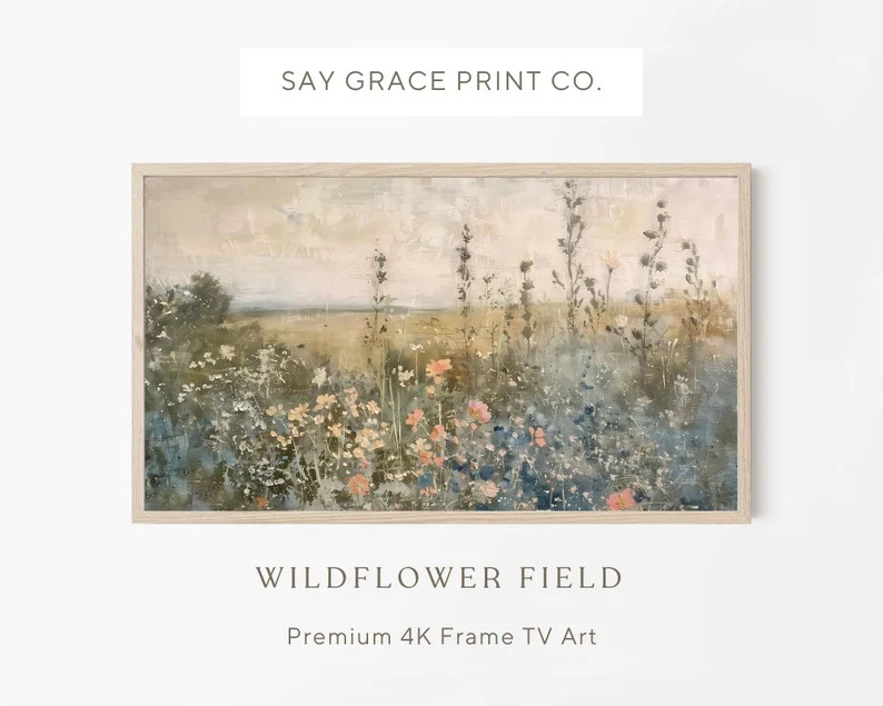 Spring Wildflowers Samsung Frame Tv Art, Digital Download, Warm Tone Wildflowers Art, Vintage Pai... | Etsy (US)