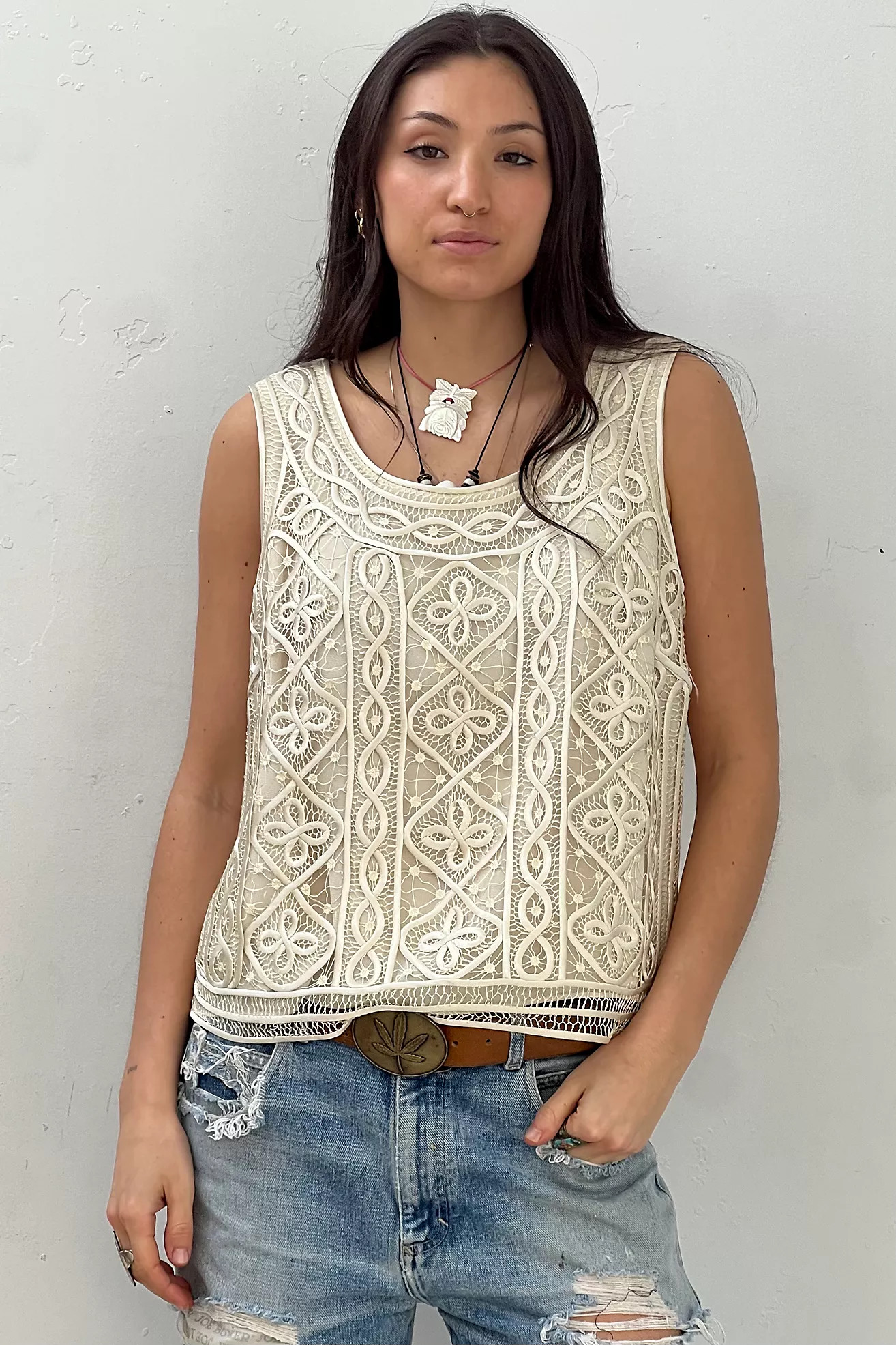 Vintage Handmade Lacy Tank Selected by Anna Corinna | Free People (Global - UK&FR Excluded)