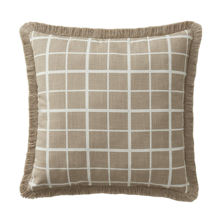 My Texas House 18" x 18" Tan Bunny Reversible Cotton Decorative Pillow | Walmart (US)