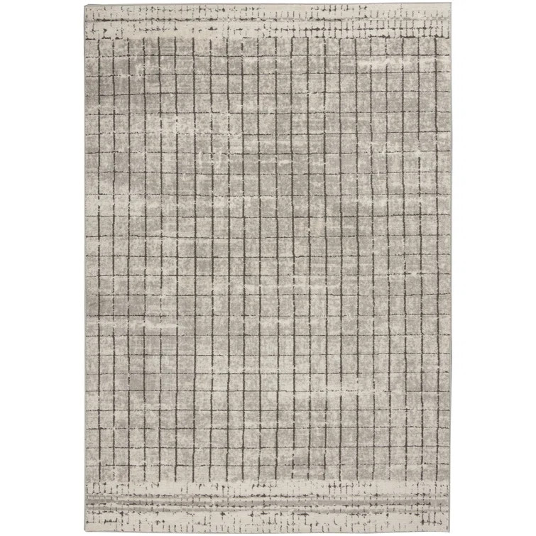 Turner Geometric Area Rug in Ivory/Gray | Wayfair North America